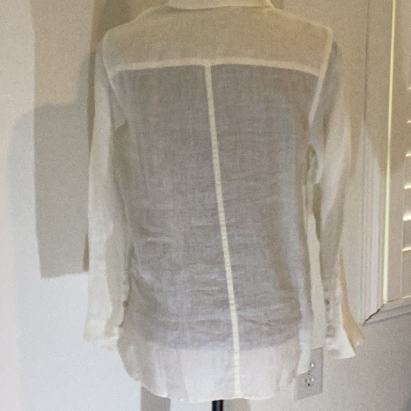 Women’s Talbots Linen Shirt button down , long sleeve linen shirts . Size is a M - Picture 3 of 7